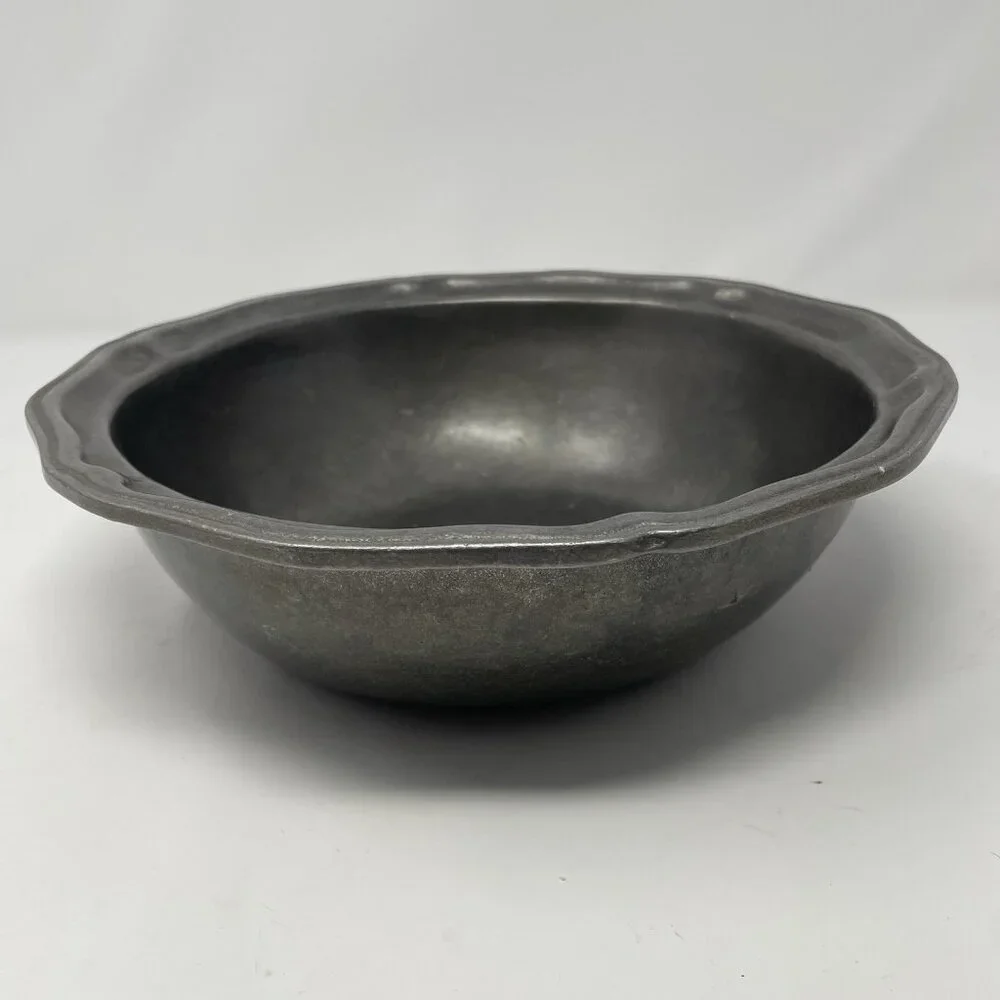 Queen‎ Anne Style Pewter Bowl Serving Salad 10